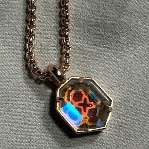 Original Kendra Scott Dichroic Glass and Rose Gold Necklace